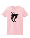 Cute Arched Black Cat Halloween Womens T-Shirt-Womens T-Shirt-TooLoud-PalePink-X-Small-Davson Sales