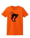 Cute Arched Black Cat Halloween Womens T-Shirt-Womens T-Shirt-TooLoud-Orange-X-Small-Davson Sales