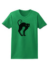 Cute Arched Black Cat Halloween Womens T-Shirt-Womens T-Shirt-TooLoud-Kelly-Green-X-Small-Davson Sales