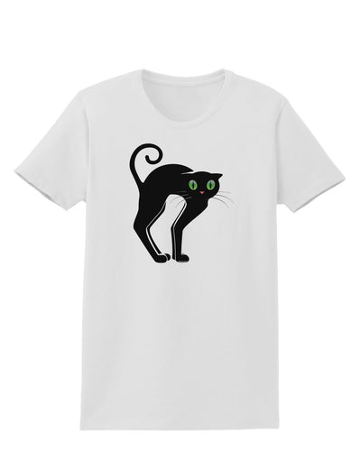 Cute Arched Black Cat Halloween Womens T-Shirt-Womens T-Shirt-TooLoud-White-X-Small-Davson Sales