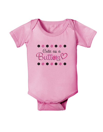 Cute As A Button Baby Romper Bodysuit-Baby Romper-TooLoud-Pink-06-Months-Davson Sales
