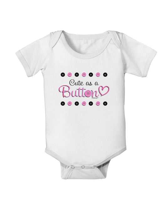 Cute As A Button Baby Romper Bodysuit-Baby Romper-TooLoud-White-06-Months-Davson Sales