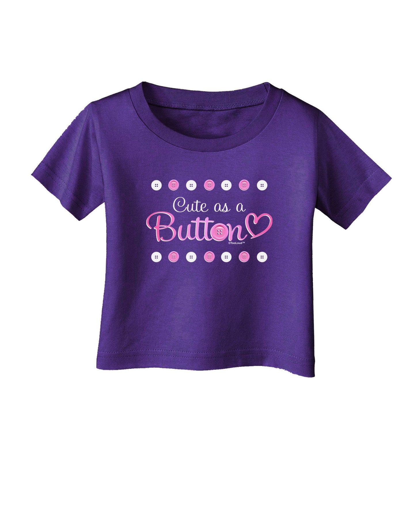 Cute As A Button Infant T-Shirt Dark-Infant T-Shirt-TooLoud-Purple-06-Months-Davson Sales