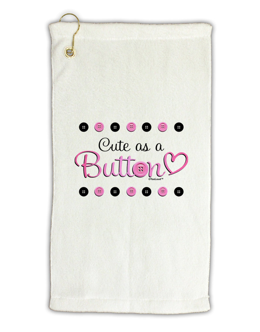 Cute As A Button Micro Terry Gromet Golf Towel 16 x 25 inch-Golf Towel-TooLoud-White-Davson Sales