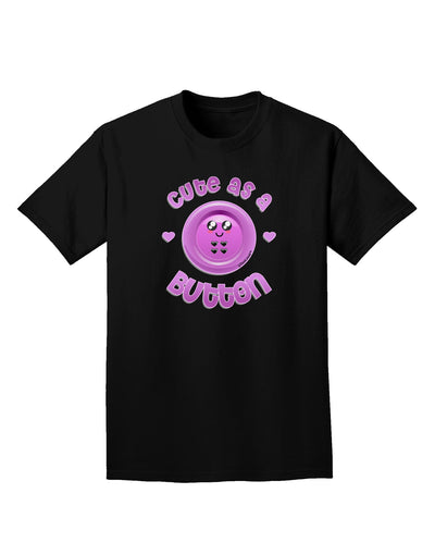 Cute As A Button Smiley Face Adult Dark T-Shirt-Mens T-Shirt-TooLoud-Black-Small-Davson Sales