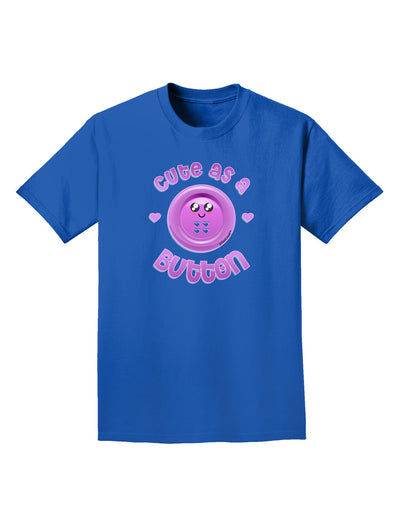 Cute As A Button Smiley Face Adult Dark T-Shirt-Mens T-Shirt-TooLoud-Royal-Blue-Small-Davson Sales