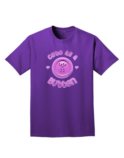 Cute As A Button Smiley Face Adult Dark T-Shirt-Mens T-Shirt-TooLoud-Purple-Small-Davson Sales