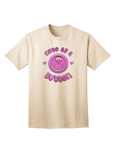 Cute As A Button Smiley Face Adult T-Shirt-unisex t-shirt-TooLoud-Natural-Small-Davson Sales