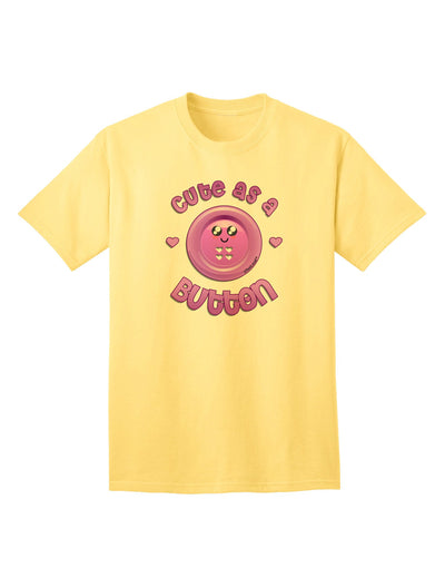 Cute As A Button Smiley Face Adult T-Shirt-unisex t-shirt-TooLoud-Yellow-Small-Davson Sales