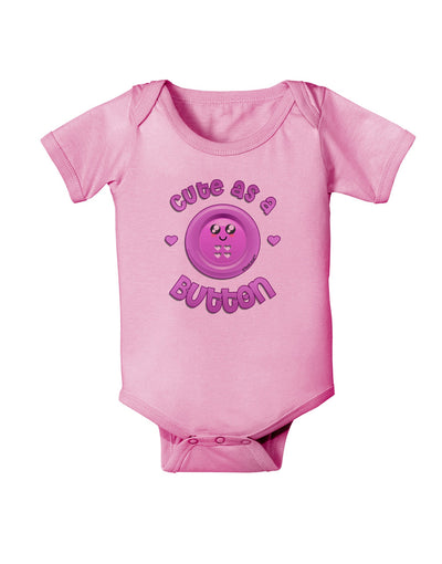Cute As A Button Smiley Face Baby Romper Bodysuit-Baby Romper-TooLoud-Pink-06-Months-Davson Sales