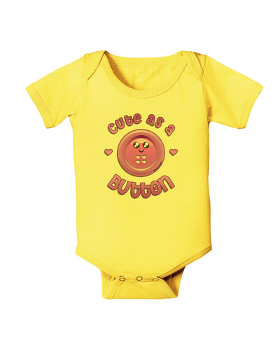 Cute As A Button Smiley Face Baby Romper Bodysuit-Baby Romper-TooLoud-Yellow-06-Months-Davson Sales