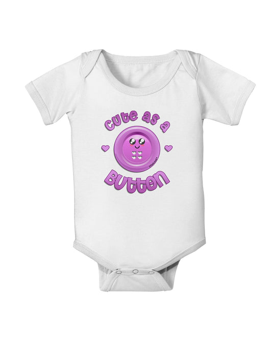 Cute As A Button Smiley Face Baby Romper Bodysuit-Baby Romper-TooLoud-White-06-Months-Davson Sales