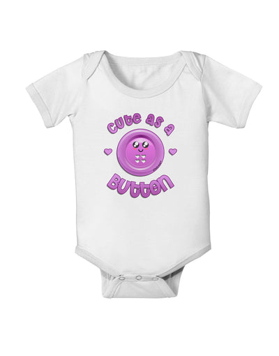 Cute As A Button Smiley Face Baby Romper Bodysuit-Baby Romper-TooLoud-White-06-Months-Davson Sales