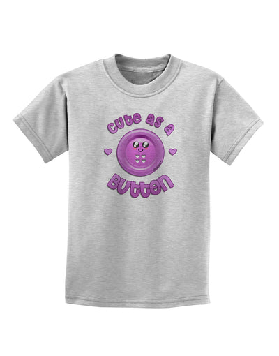 Cute As A Button Smiley Face Childrens T-Shirt-Childrens T-Shirt-TooLoud-AshGray-X-Small-Davson Sales