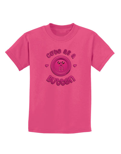 Cute As A Button Smiley Face Childrens T-Shirt-Childrens T-Shirt-TooLoud-Sangria-X-Small-Davson Sales