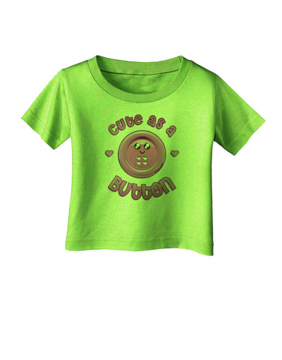 Cute As A Button Smiley Face Infant T-Shirt-Infant T-Shirt-TooLoud-Lime-Green-06-Months-Davson Sales