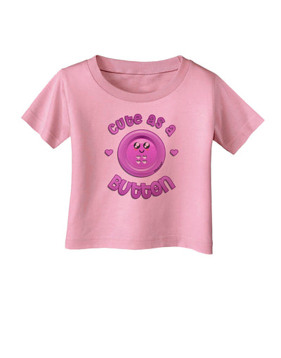 Cute As A Button Smiley Face Infant T-Shirt-Infant T-Shirt-TooLoud-Candy-Pink-06-Months-Davson Sales