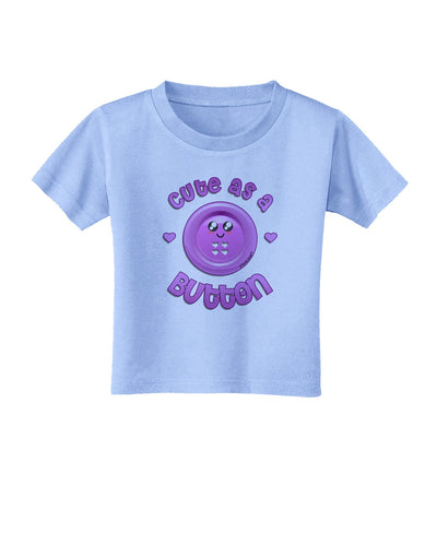Cute As A Button Smiley Face Toddler T-Shirt-Toddler T-Shirt-TooLoud-Aquatic-Blue-2T-Davson Sales