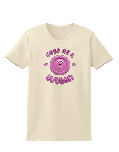 Cute As A Button Smiley Face Womens T-Shirt-Womens T-Shirt-TooLoud-Natural-X-Small-Davson Sales