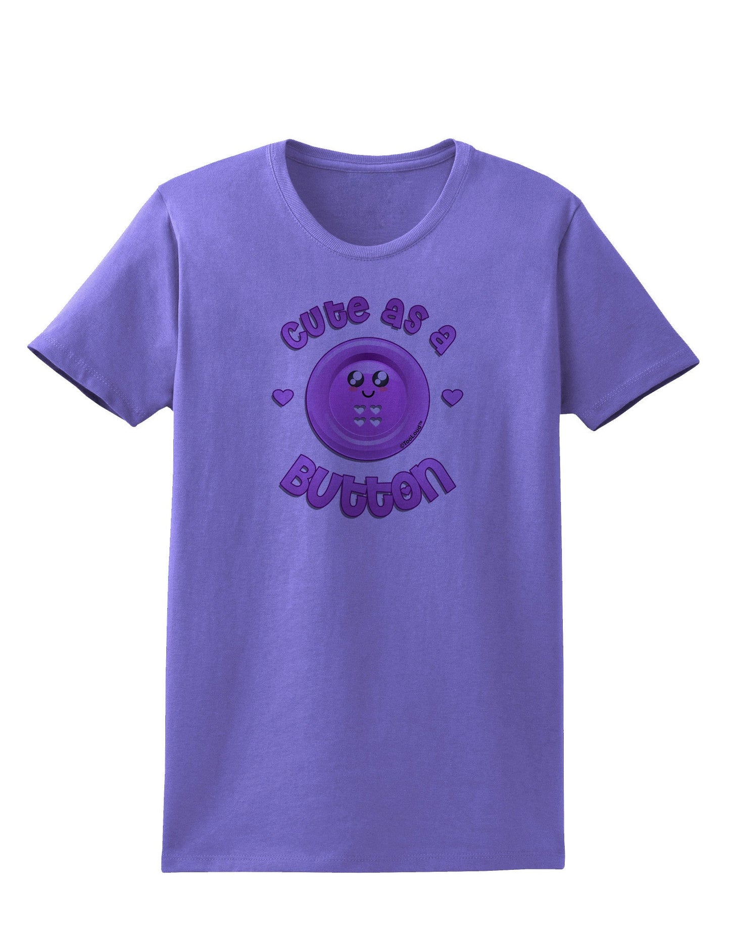 Cute As A Button Smiley Face Womens T-Shirt-Womens T-Shirt-TooLoud-Violet-X-Small-Davson Sales