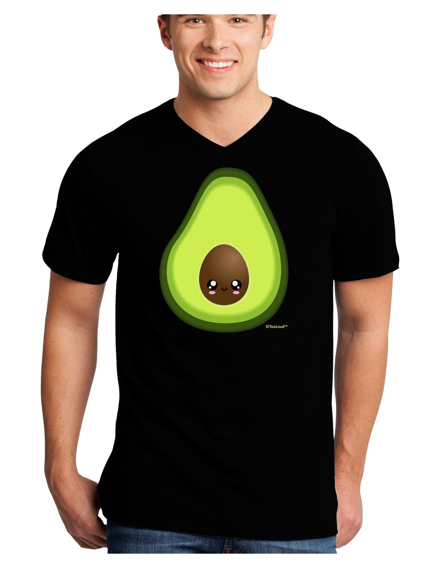 Cute Avocado Design Adult Dark V-Neck T-Shirt-Mens V-Neck T-Shirt-TooLoud-Black-Small-Davson Sales