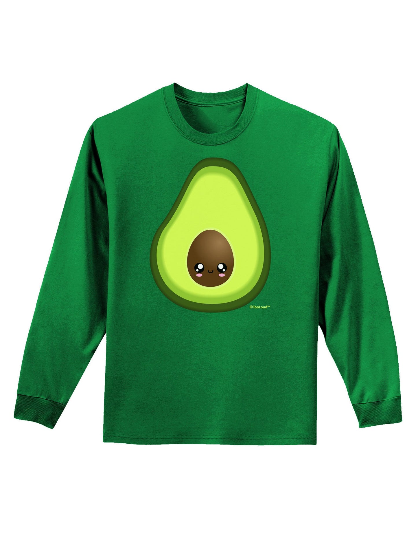 Cute Avocado Design Adult Long Sleeve Dark T-Shirt-TooLoud-Kelly-Green-Small-Davson Sales