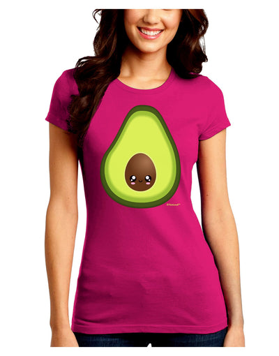 Cute Avocado Design Juniors Crew Dark T-Shirt-T-Shirts Juniors Tops-TooLoud-Hot-Pink-Juniors Fitted Small-Davson Sales