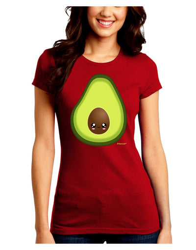 Cute Avocado Design Juniors Crew Dark T-Shirt-T-Shirts Juniors Tops-TooLoud-Red-Juniors Fitted Small-Davson Sales