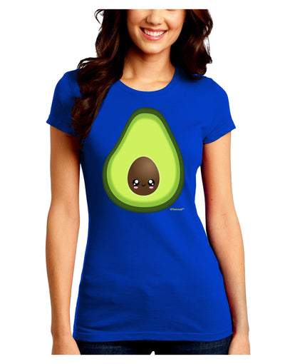 Cute Avocado Design Juniors Crew Dark T-Shirt-T-Shirts Juniors Tops-TooLoud-Royal-Blue-Juniors Fitted Small-Davson Sales