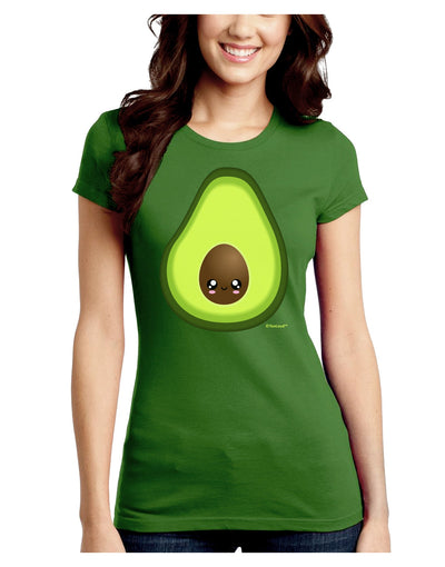 Cute Avocado Design Juniors Crew Dark T-Shirt-T-Shirts Juniors Tops-TooLoud-Kiwi-Green-Juniors Fitted Small-Davson Sales