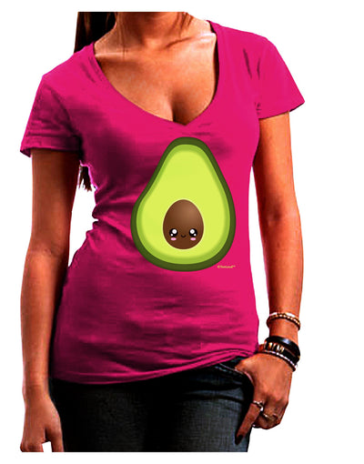 Cute Avocado Design Juniors V-Neck Dark T-Shirt-Womens V-Neck T-Shirts-TooLoud-Hot-Pink-Juniors Fitted Small-Davson Sales