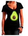 Cute Avocado Design Juniors V-Neck Dark T-Shirt-Womens V-Neck T-Shirts-TooLoud-Black-Juniors Fitted Small-Davson Sales