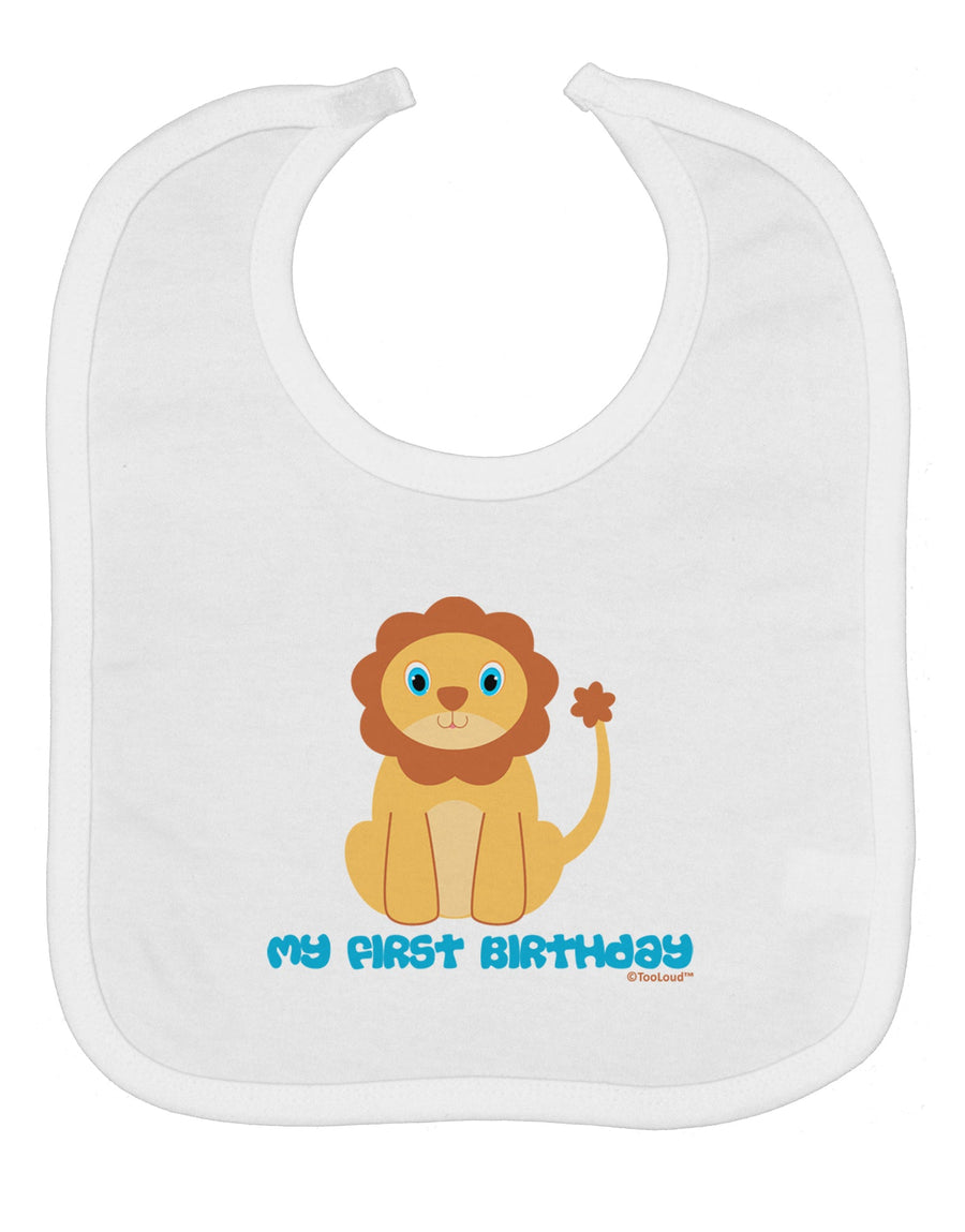 Cute Baby Lion - My First Birthday Baby Bib by TooLoud