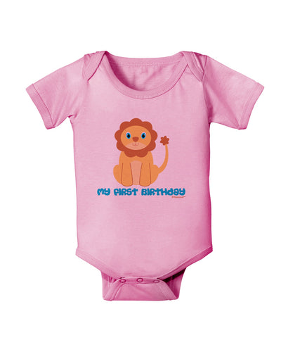 Cute Baby Lion - My First Birthday Baby Romper Bodysuit by TooLoud-Baby Romper-TooLoud-Light-Pink-06-Months-Davson Sales