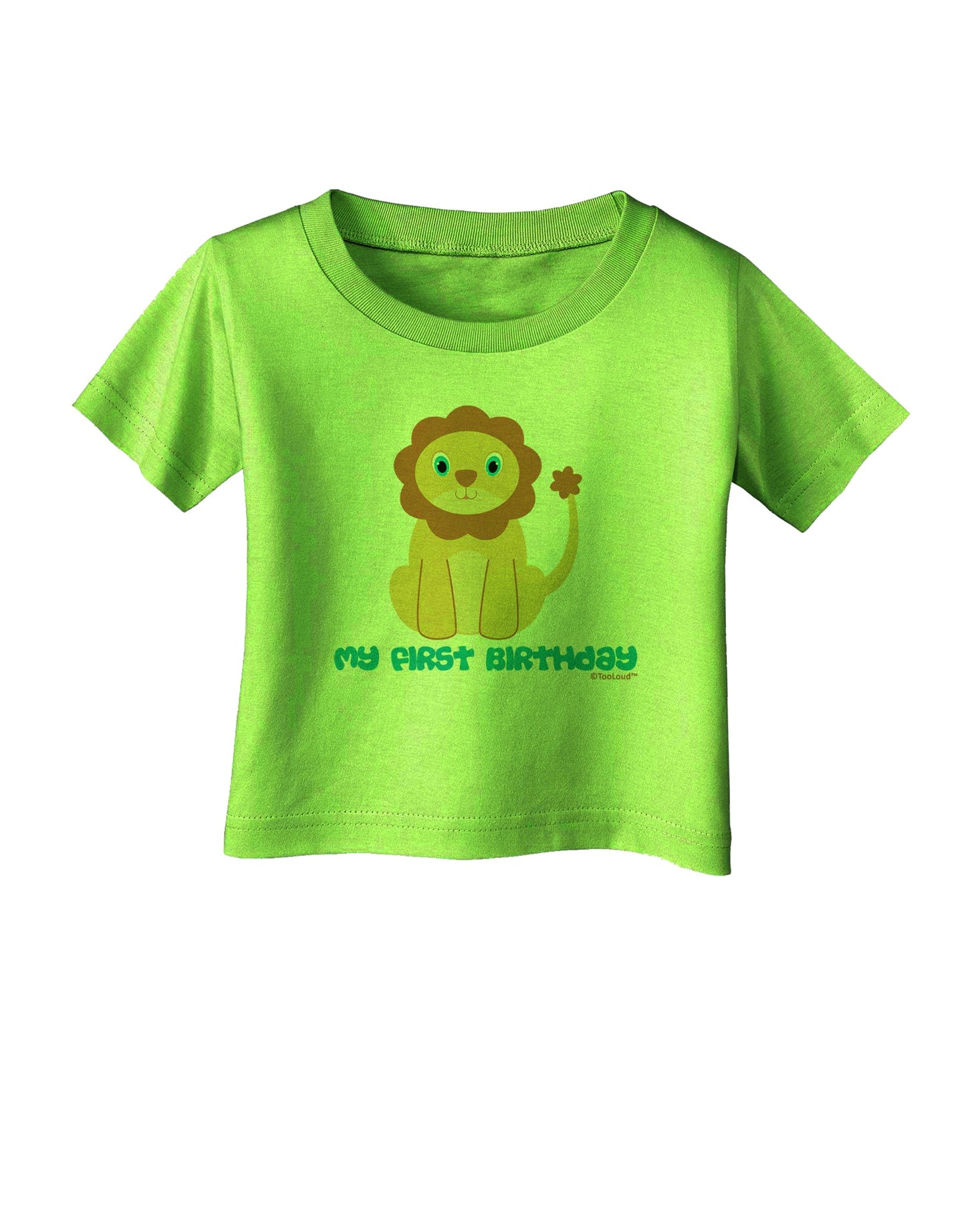 Cute Baby Lion - My First Birthday Infant T-Shirt by TooLoud-Infant T-Shirt-TooLoud-Lime-Green-06-Months-Davson Sales