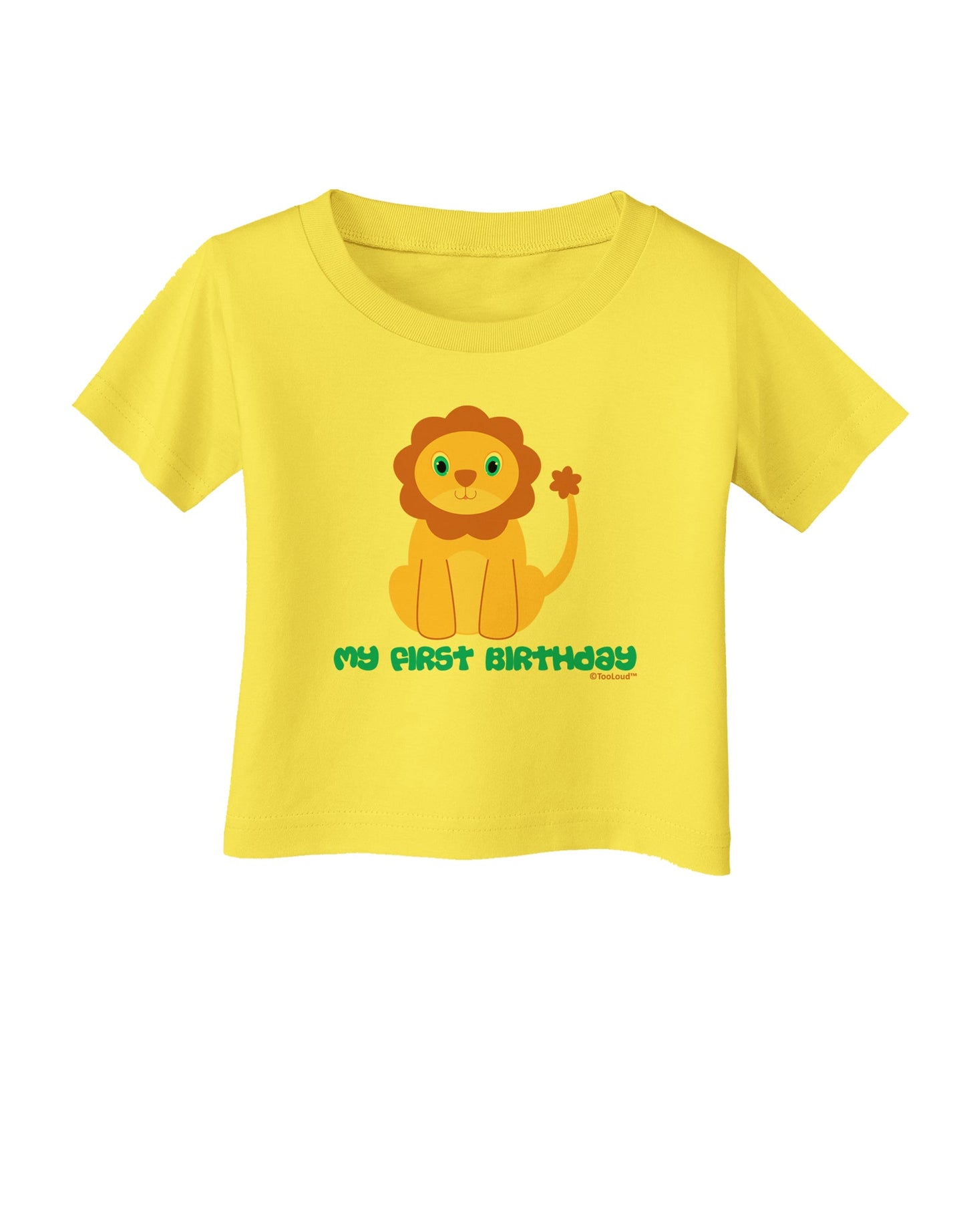 Cute Baby Lion - My First Birthday Infant T-Shirt by TooLoud-Infant T-Shirt-TooLoud-Yellow-06-Months-Davson Sales