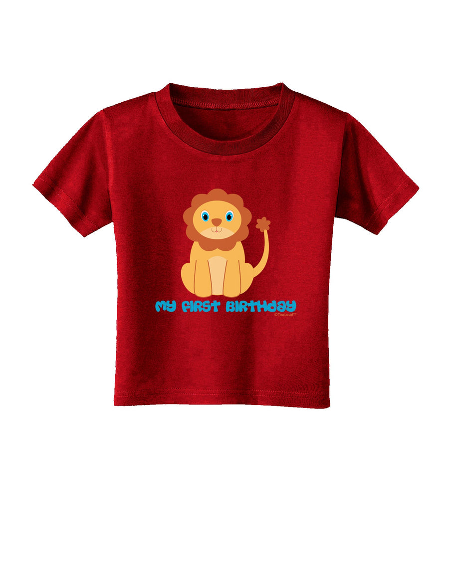 Cute Baby Lion - My First Birthday Toddler T-Shirt Dark by TooLoud-Toddler T-Shirt-TooLoud-Black-2T-Davson Sales