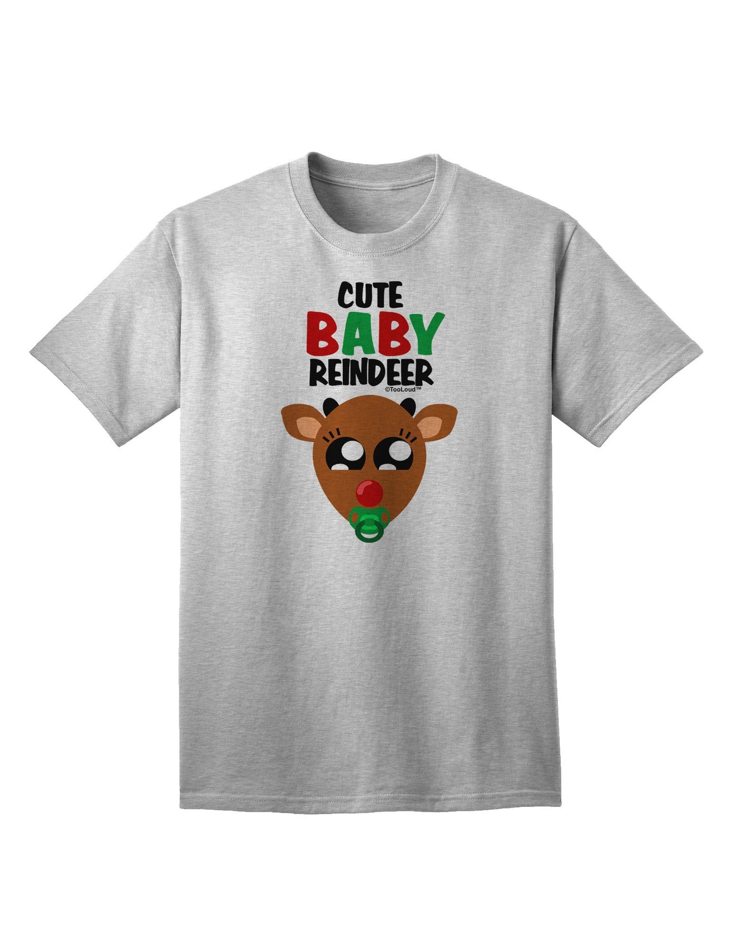 Cute Baby Reindeer Matching Deer Adult T-Shirt-Mens T-Shirt-TooLoud-AshGray-Small-Davson Sales