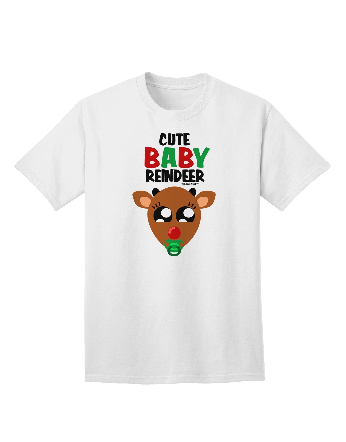 Cute Baby Reindeer Matching Deer Adult T-Shirt-Mens T-Shirt-TooLoud-White-Small-Davson Sales