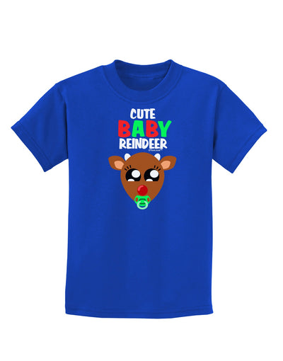 Cute Baby Reindeer Matching Deer Childrens Dark T-Shirt-Childrens T-Shirt-TooLoud-Royal-Blue-X-Small-Davson Sales