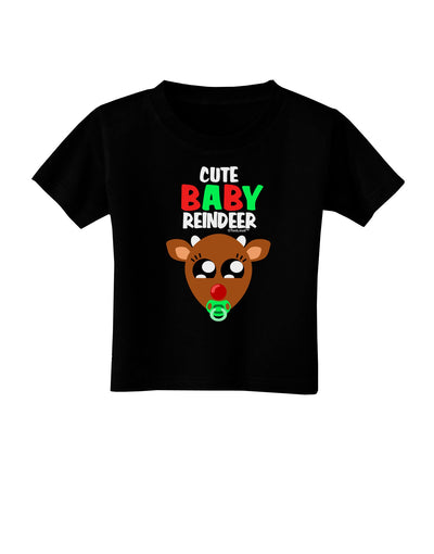 Cute Baby Reindeer Matching Deer Toddler T-Shirt Dark-Toddler T-Shirt-TooLoud-Black-2T-Davson Sales