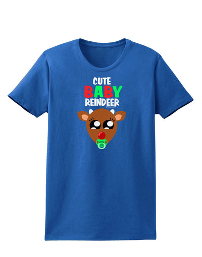 Cute Baby Reindeer Matching Deer Womens Dark T-Shirt-TooLoud-Royal-Blue-X-Small-Davson Sales