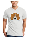 Cute Beagle Dog Adult V-Neck T-shirt by TooLoud-Mens V-Neck T-Shirt-TooLoud-White-Small-Davson Sales