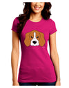 Cute Beagle Dog Juniors Crew Dark T-Shirt by TooLoud-T-Shirts Juniors Tops-TooLoud-Hot-Pink-Juniors Fitted Small-Davson Sales