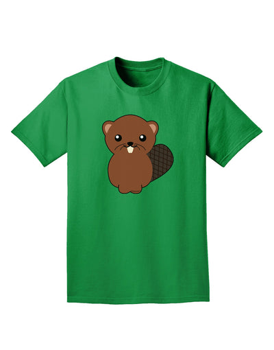 Cute Beaver Adult Dark T-Shirt-Mens T-Shirt-TooLoud-Kelly-Green-Small-Davson Sales