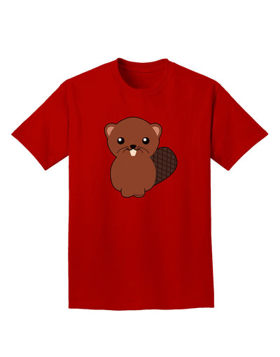 Cute Beaver Adult Dark T-Shirt-Mens T-Shirt-TooLoud-Red-Small-Davson Sales