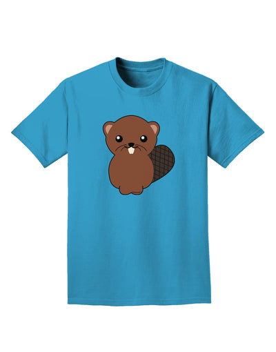 Cute Beaver Adult Dark T-Shirt-Mens T-Shirt-TooLoud-Turquoise-Small-Davson Sales