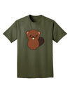 Cute Beaver Adult Dark T-Shirt-Mens T-Shirt-TooLoud-Military-Green-Small-Davson Sales