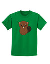 Cute Beaver Childrens Dark T-Shirt-Childrens T-Shirt-TooLoud-Kelly-Green-X-Small-Davson Sales