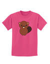 Cute Beaver Childrens Dark T-Shirt-Childrens T-Shirt-TooLoud-Sangria-X-Small-Davson Sales